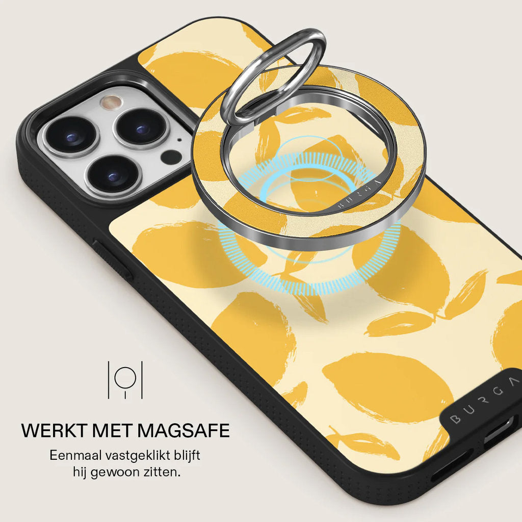 Burga MagSafe Ring Holder Silver - Lemon Tart