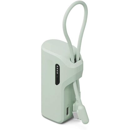 Cygnett Thumboost 5K Powerbank with semi-integrated USB-C Cable Mint