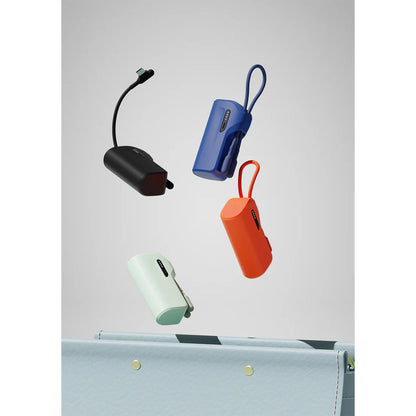 Cygnett Thumboost 5K Powerbank with semi-integrated USB-C Cable Mint