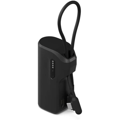 Cygnett Thumboost 5K Powerbank with semi-integrated USB-C Cable Black