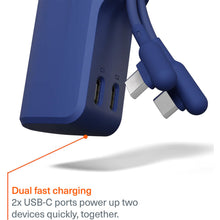 Cygnett Thumboost 5K Powerbank with semi-integrated USB-C Cable Neon Dusk