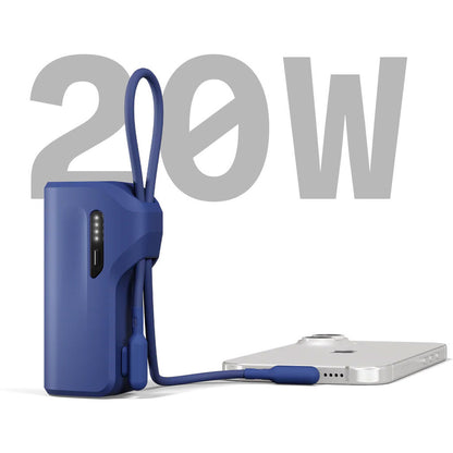 Cygnett Thumboost 5K Powerbank with semi-integrated USB-C Cable Neon Dusk
