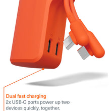 Cygnett Thumboost 5K Powerbank with semi-integrated USB-C Cable Active Sunrise