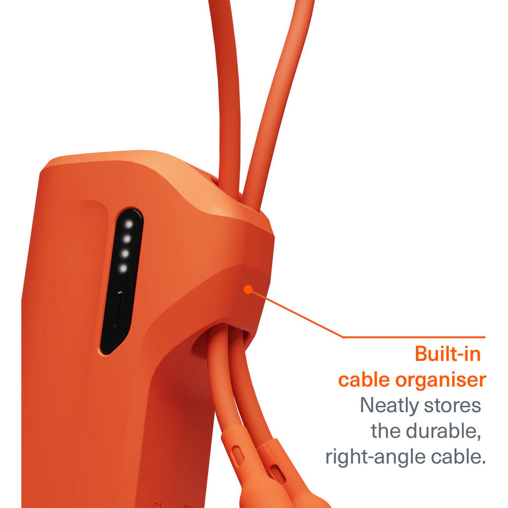 Cygnett Thumboost 5K Powerbank with semi-integrated USB-C Cable Active Sunrise