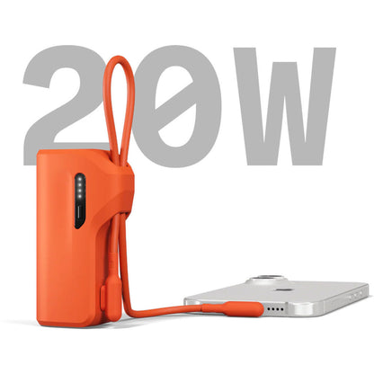 Cygnett Thumboost 5K Powerbank with semi-integrated USB-C Cable Active Sunrise