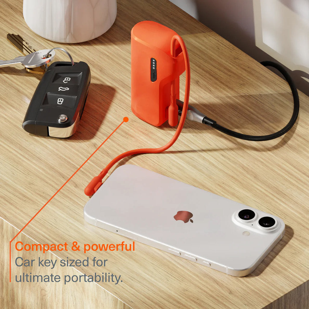 Cygnett Thumboost 5K Powerbank with semi-integrated USB-C Cable Active Sunrise