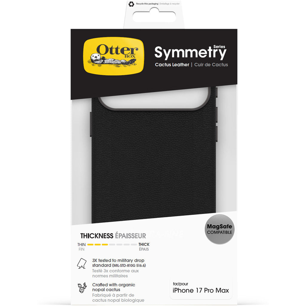 OtterBox Symmetry Cactus Leather Camera Control Case Apple iPhone 17 Pro Max Black