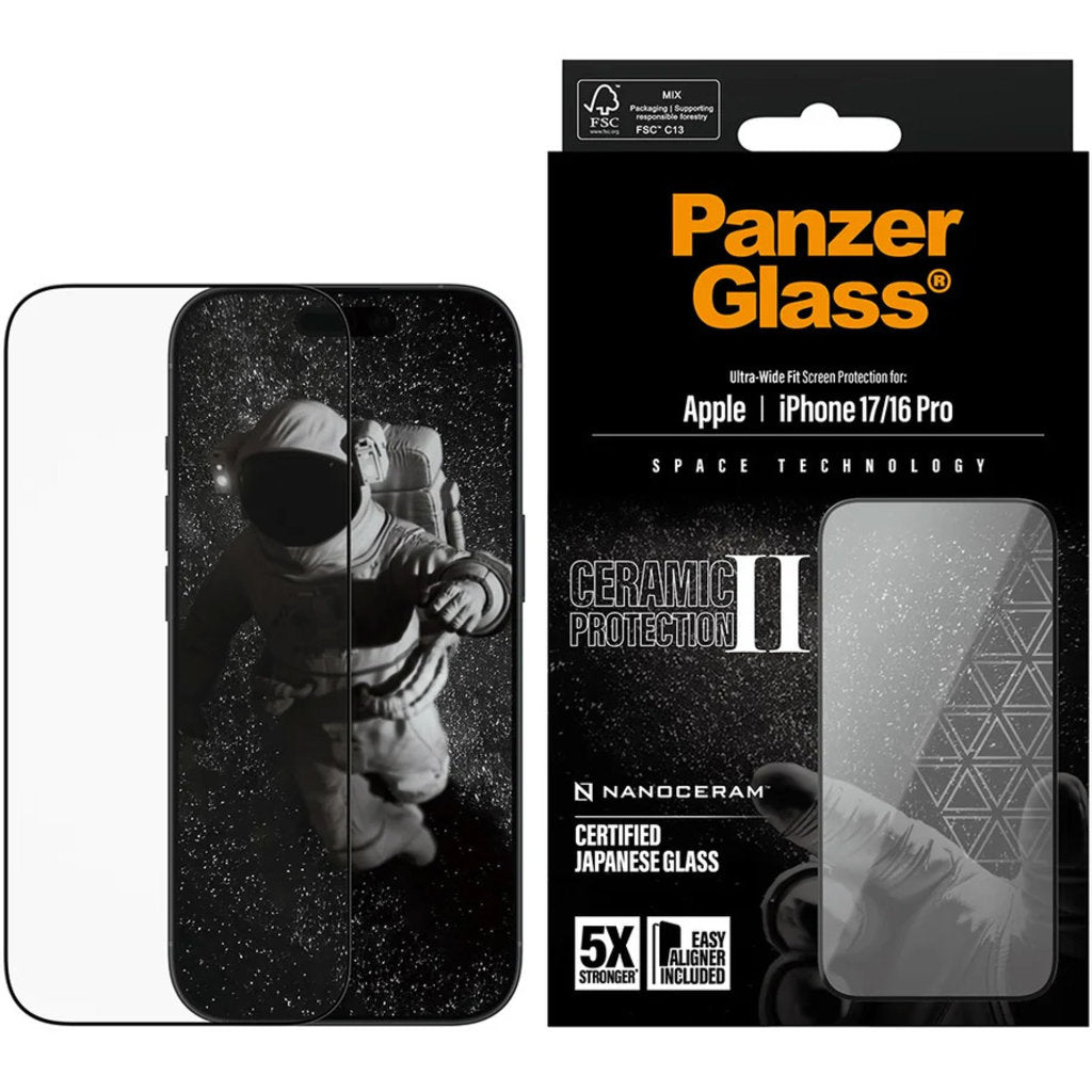 Panzerglass Ceramic II Apple iPhone 17/16 Pro - Ultra-Wide Fit