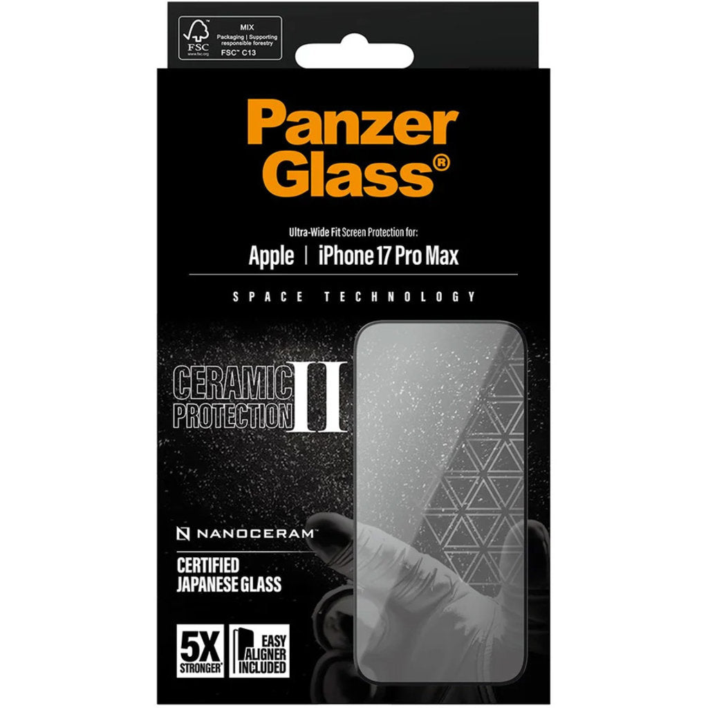 Panzerglass Ceramic II Apple iPhone 17 Pro Max - Ultra-Wide Fit
