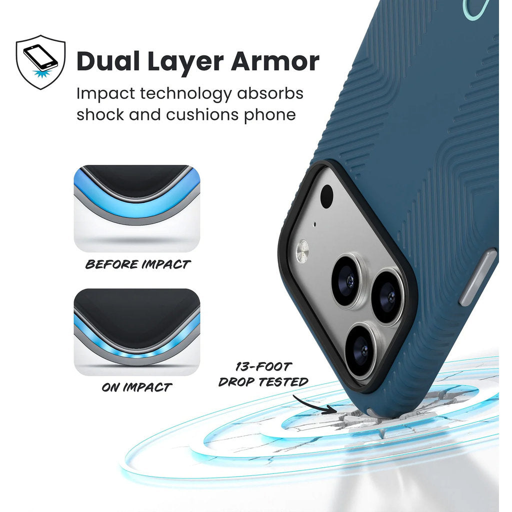 Speck Presidio2 Grip + ClickLock Apple iPhone 17 Pro Blue - with Microban