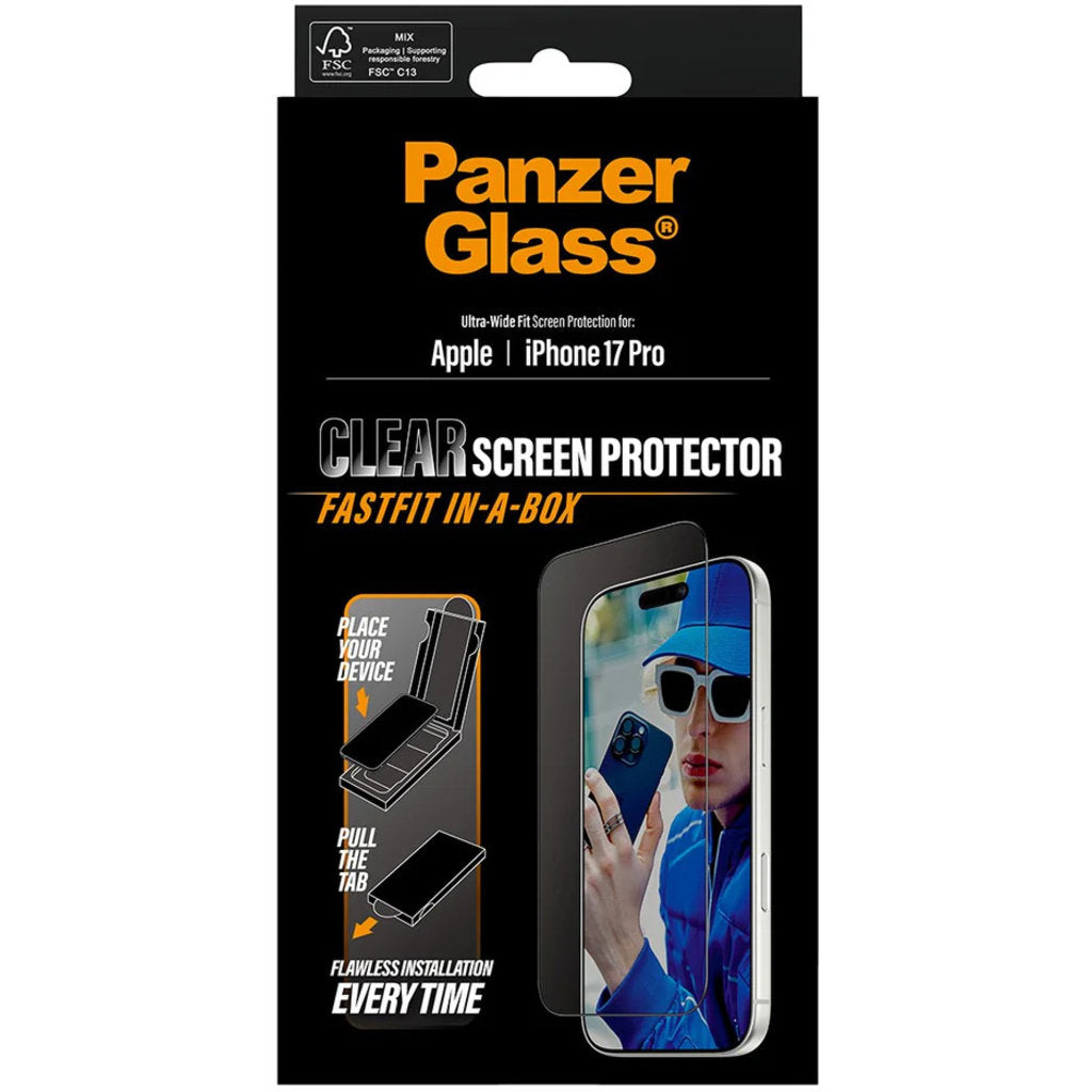 PanzerGlass FastFit Apple iPhone 17 Pro - Ultra-Wide-Fit