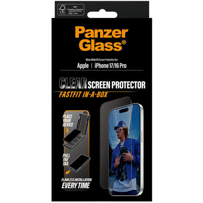 PanzerGlass FastFit Apple iPhone 17/16 Pro - Ultra-Wide-Fit