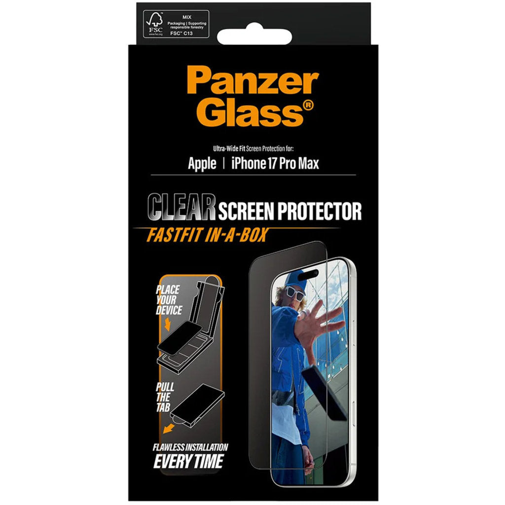 PanzerGlass FastFit Apple iPhone 17 Pro Max - Ultra-Wide-Fit