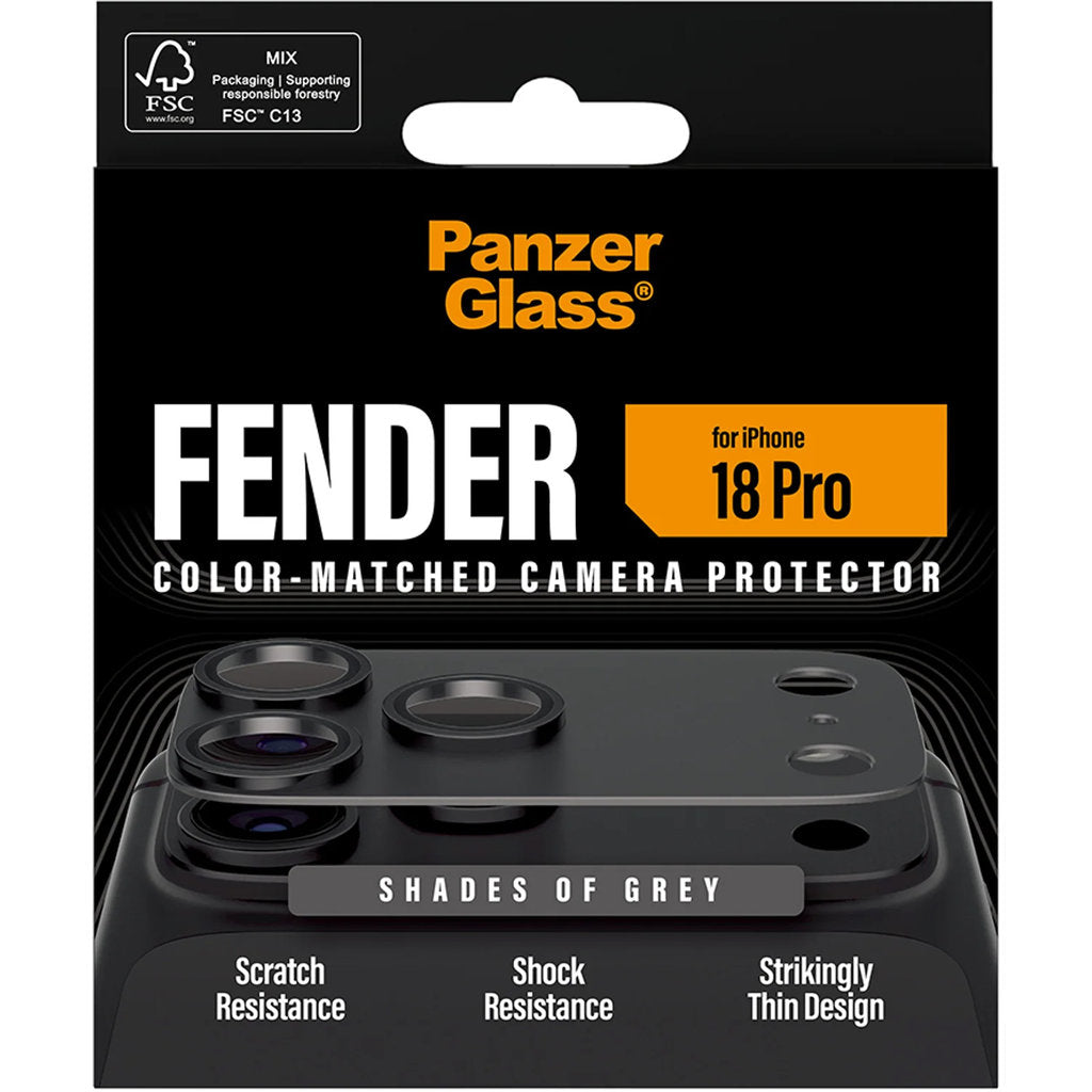 PanzerGlass FENDER Camera Protector Shades of Grey iPhone 18 Pro