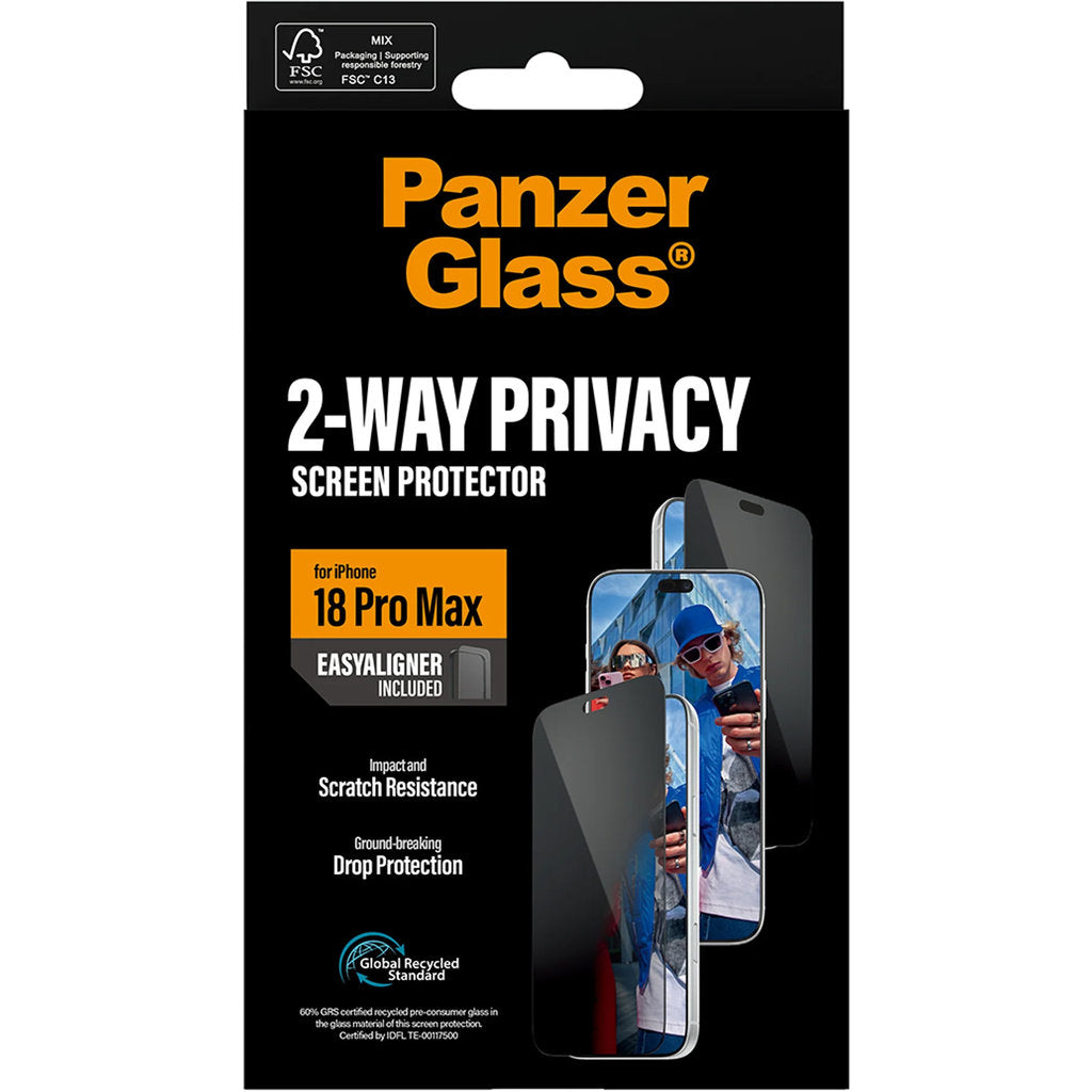 PanzerGlass Apple iPhone 18 Pro Max Ultra-Wide Fit Privacy w. EasyAligner – foto 1