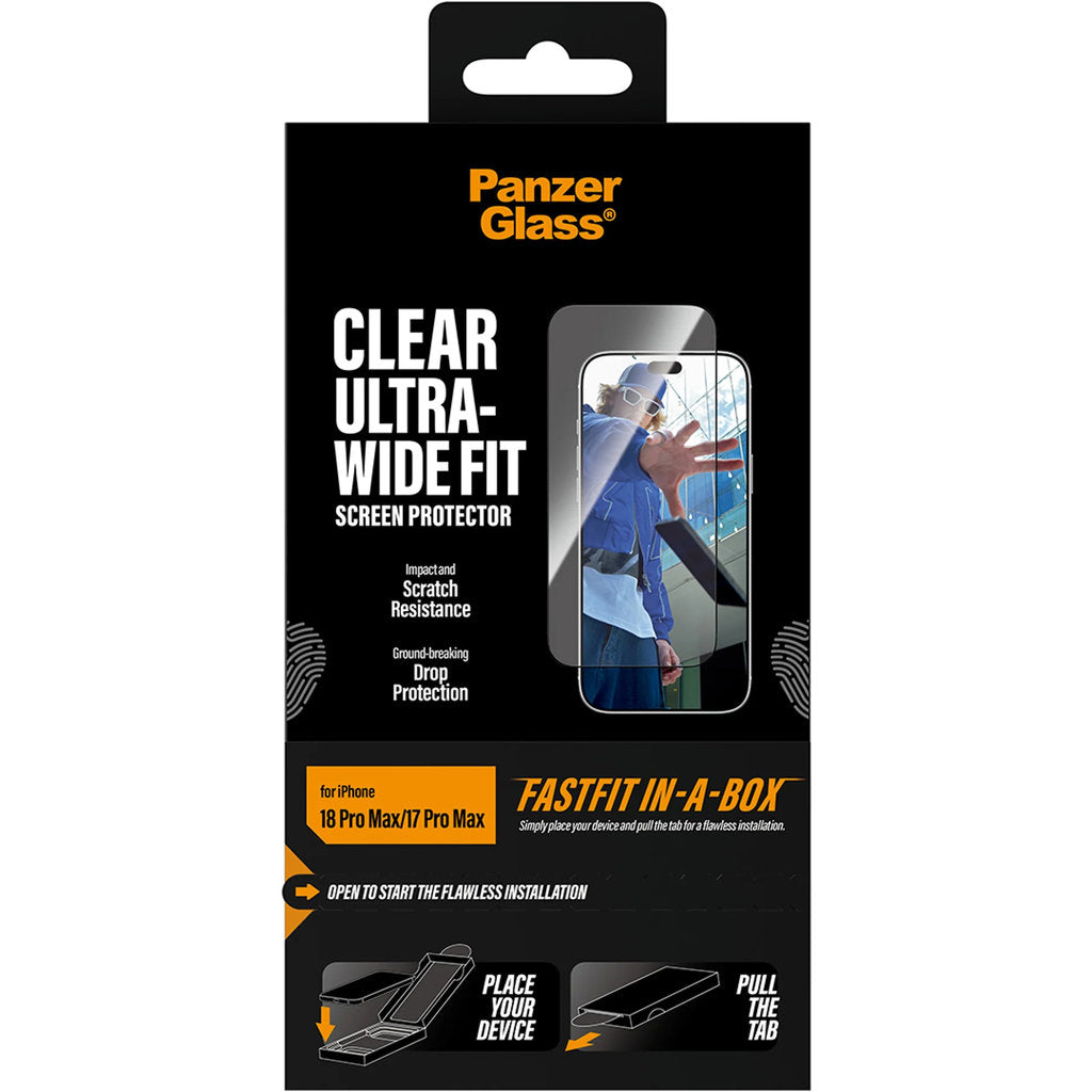 PanzerGlass Screen Protector iPhone 18 Pro Max/17 Pro Max | Ultra-Wide Fit w. FASTFIT IN-A-BOX – foto 1