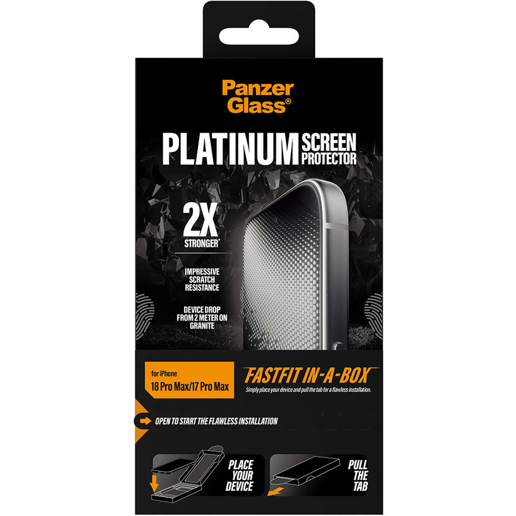 PanzerGlass Platinum Screen Protector iPhone 18 Pro Max/17 Pro Max Ultra-Wide Fit w. FASTFIT IN-A-BOX – foto 1