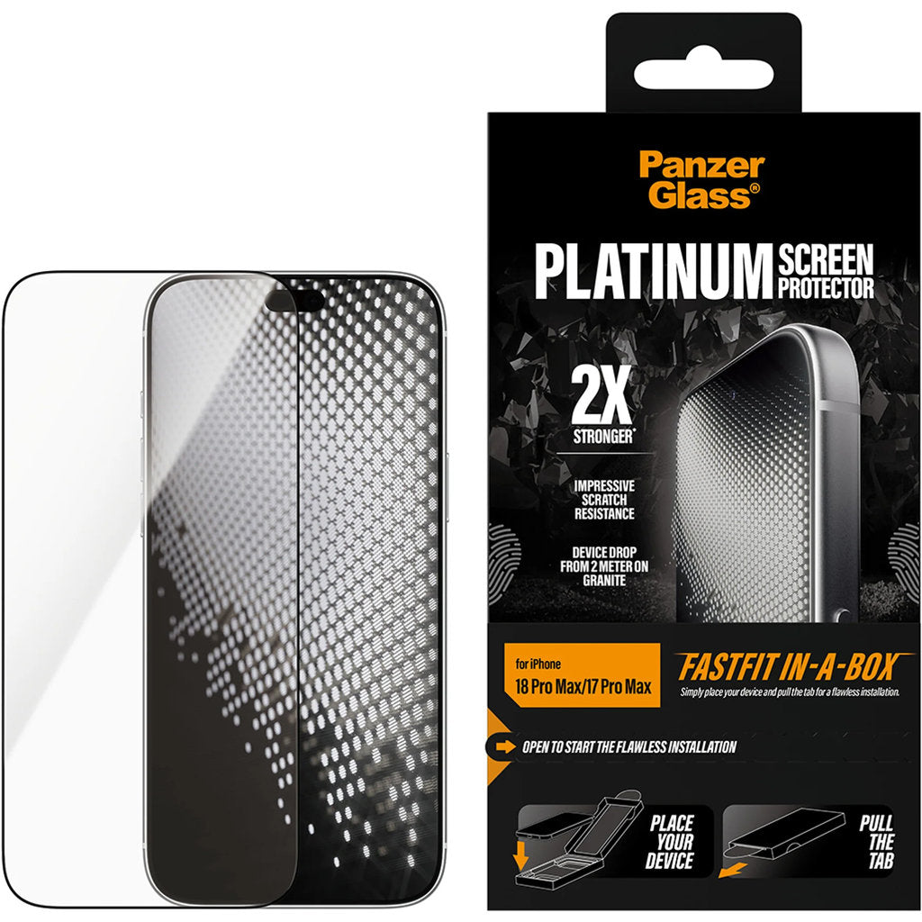 PanzerGlass Platinum Screen Protector iPhone 18 Pro Max/17 Pro Max Ultra-Wide Fit w. FASTFIT IN-A-BOX – foto 2
