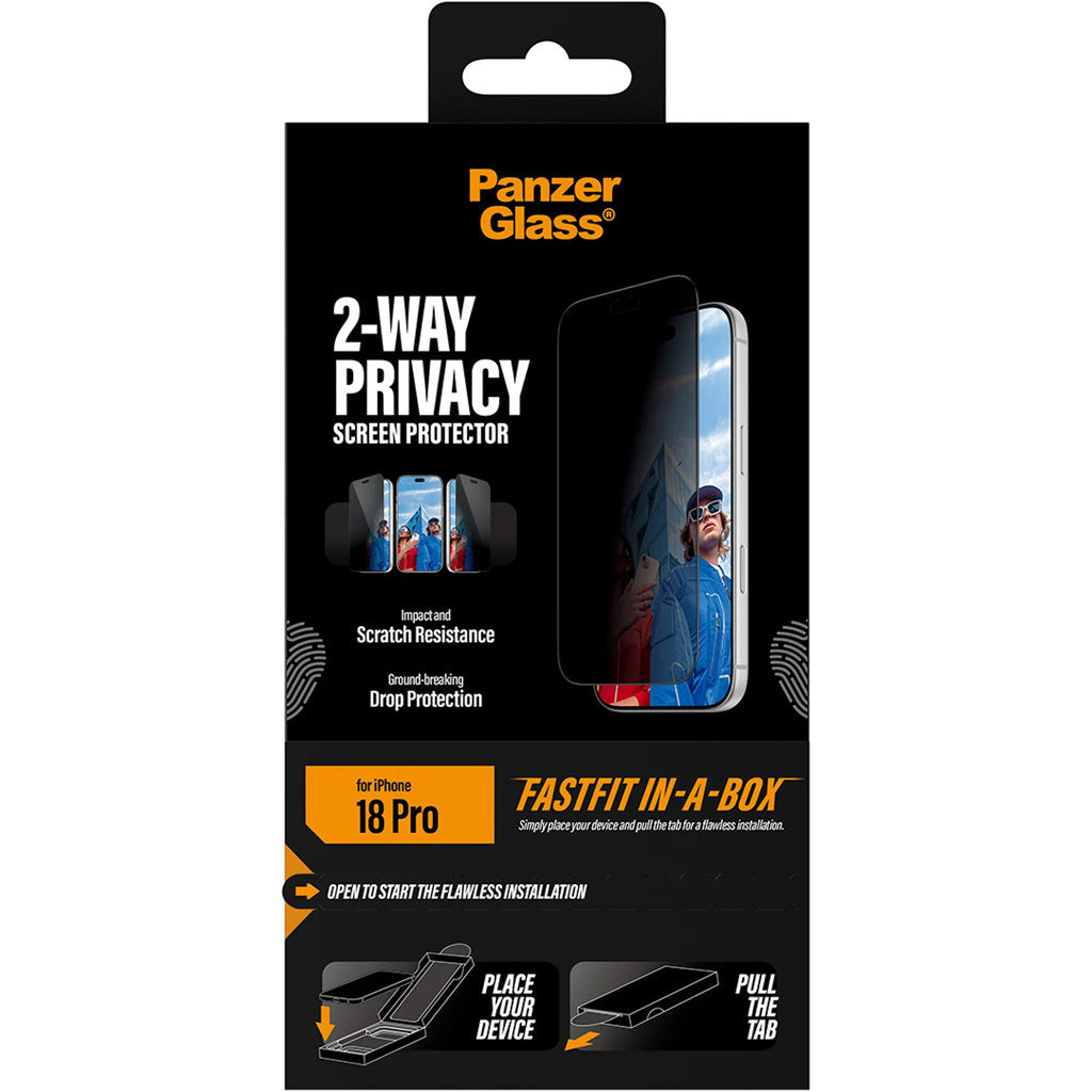 PanzerGlass 2-Way Privacy Screen Protector iPhone 18 Pro | Ultra-Wide Fit w. FASTFIT IN-A-BOX – foto 1