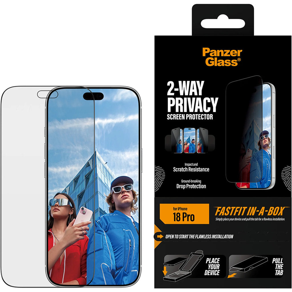 PanzerGlass 2-Way Privacy Screen Protector iPhone 18 Pro | Ultra-Wide Fit w. FASTFIT IN-A-BOX – foto 2