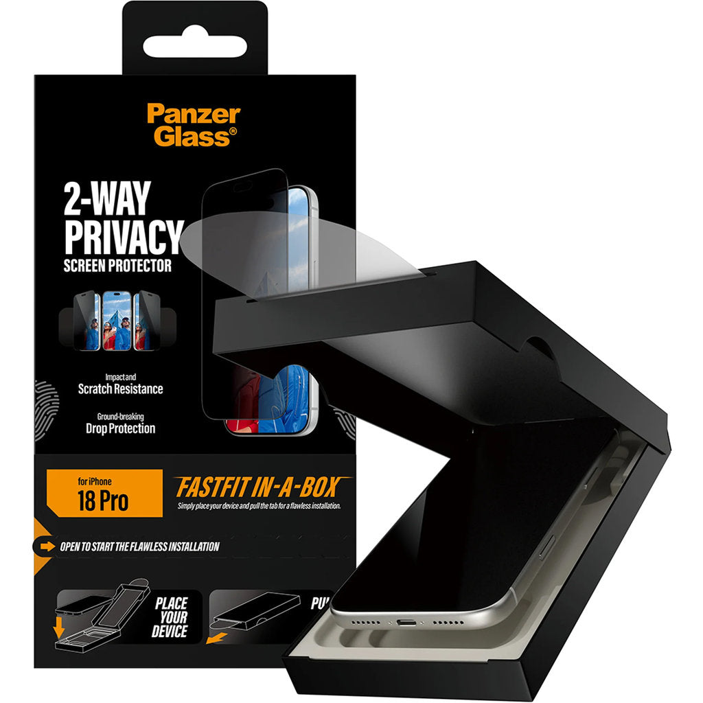 PanzerGlass 2-Way Privacy Screen Protector iPhone 18 Pro | Ultra-Wide Fit w. FASTFIT IN-A-BOX – foto 6