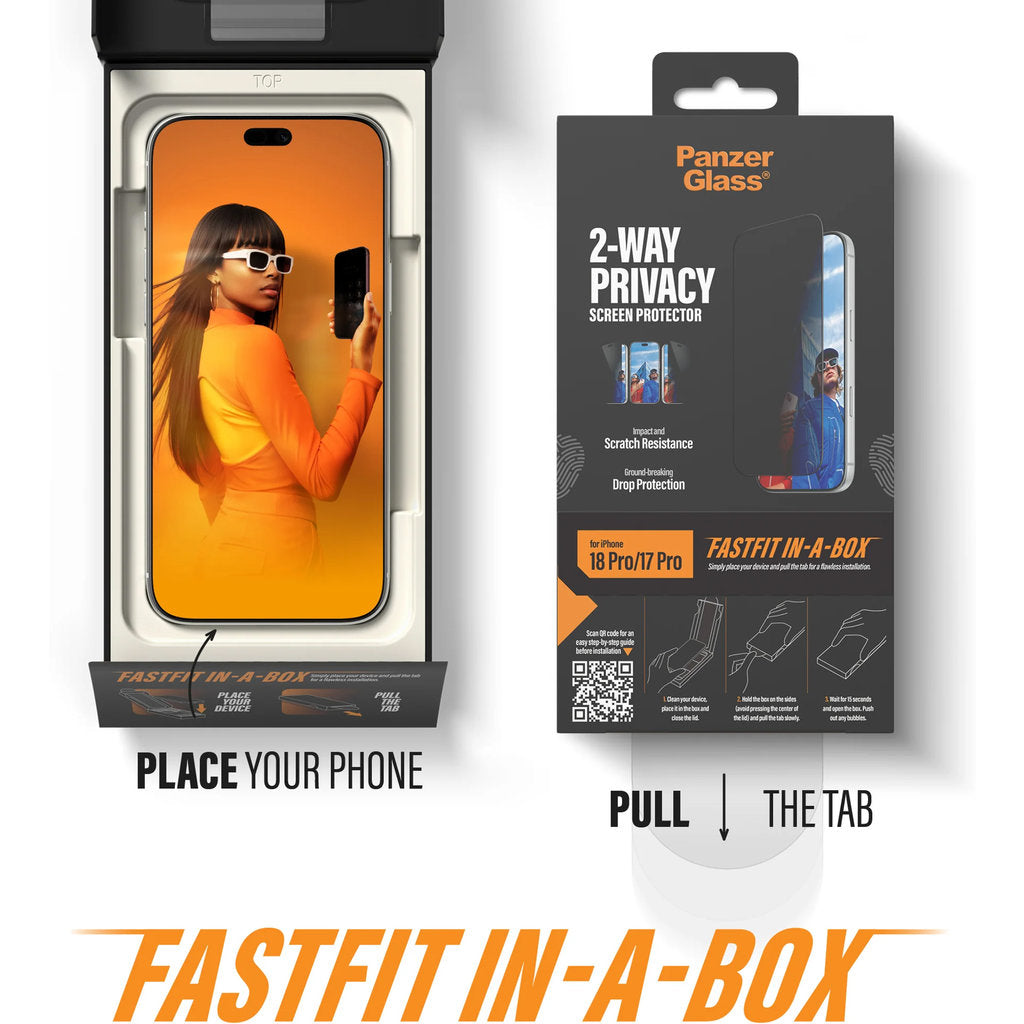 PanzerGlass 2-Way Privacy Screen Protector iPhone 18 Pro | Ultra-Wide Fit w. FASTFIT IN-A-BOX – foto 8