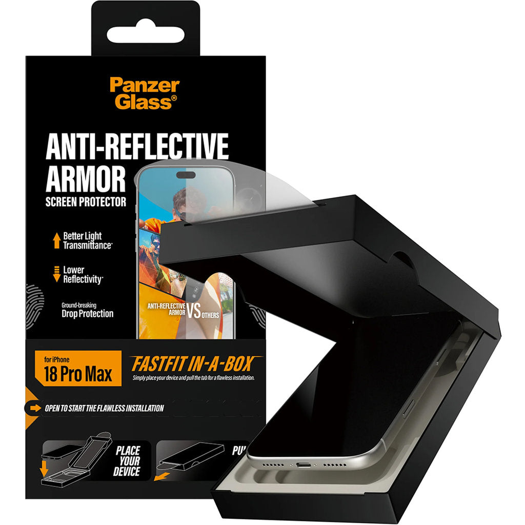 PanzerGlass Anti-reflective Armor Screen Protector iPhone 18 Pro Max | Ultra-Wide Fit w. FASTFIT IN-A-BOX – foto 5
