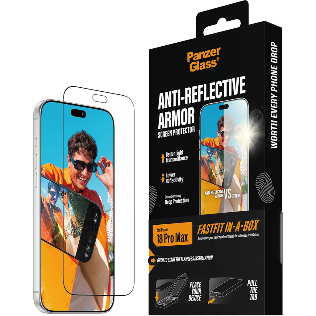 PanzerGlass Anti-reflective Armor Screen Protector iPhone 18 Pro Max | Ultra-Wide Fit w. FASTFIT IN-A-BOX – foto 6