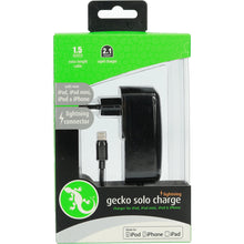 Gecko Travel Charger Apple Lightning 2.1A Black