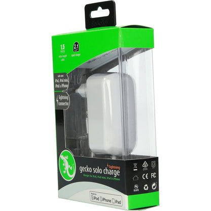 Gecko Travel Charger Apple Lightning 2.1A White