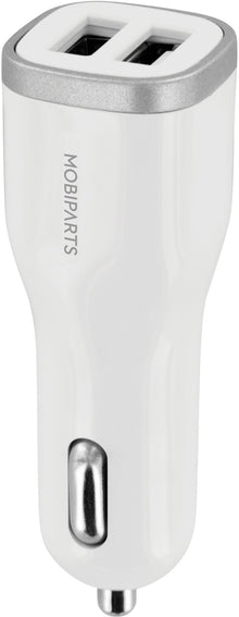 Mobiparts Car Charger Dual USB 12W/2.4A White