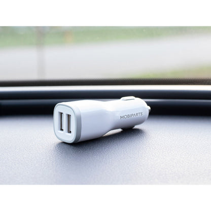 Mobiparts Car Charger Dual USB 12W/2.4A White