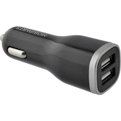 Mobiparts Car Charger Dual USB 12W/2.4A + Micro USB Cable Black