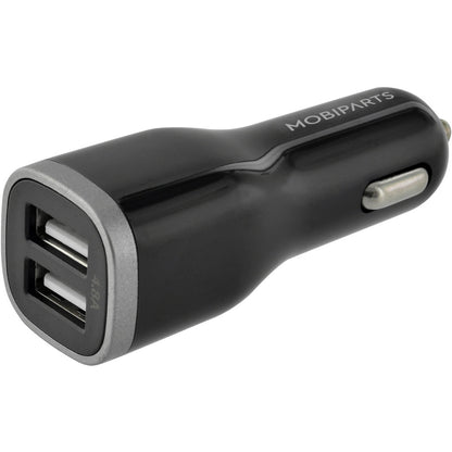 Mobiparts Car Charger Dual USB 24W/4.8A + Micro USB Cable Black