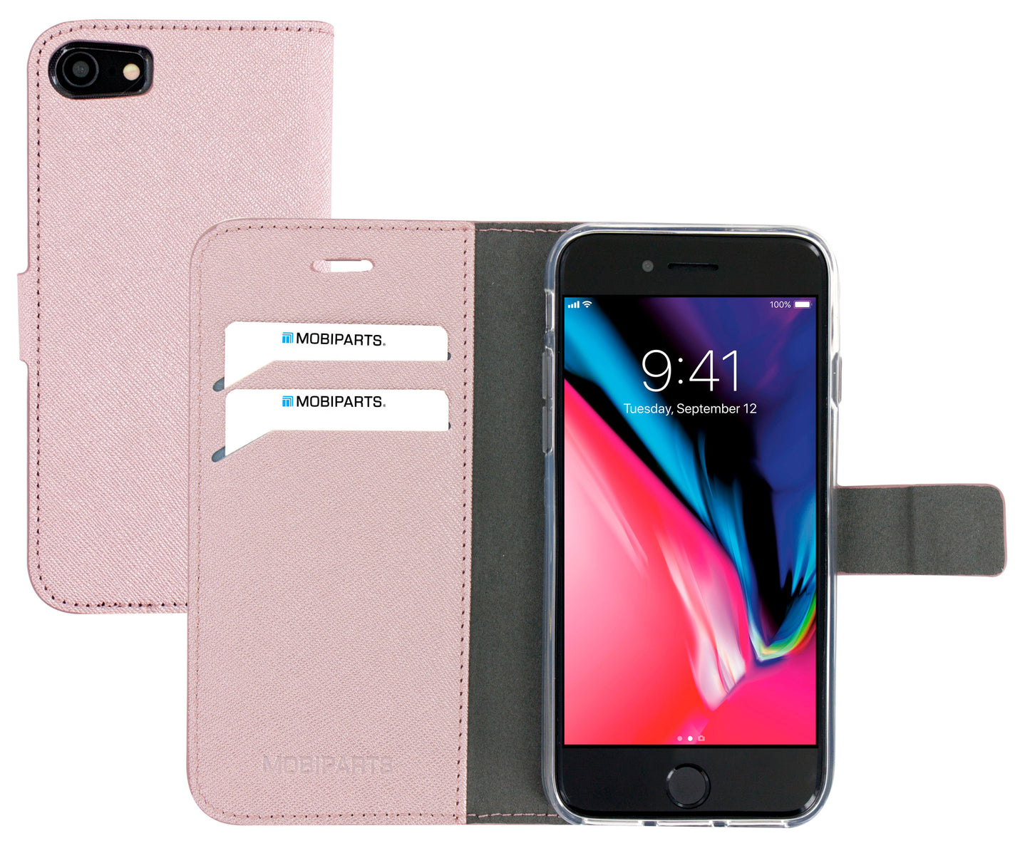 Mobiparts Saffiano Wallet Case Apple iPhone 7/8/SE (2020/2022) Pink
