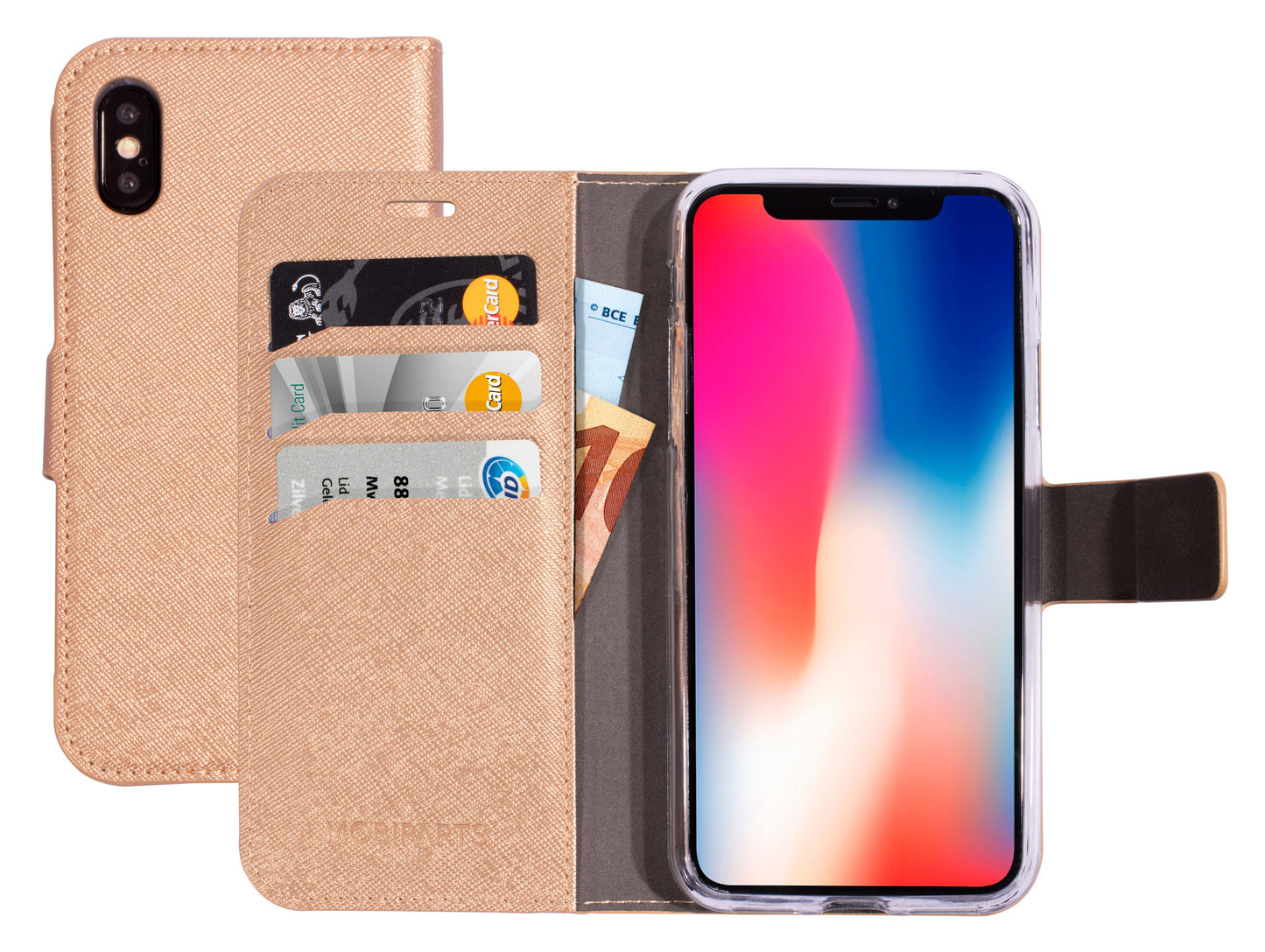 Mobiparts Saffiano Wallet Case Apple iPhone X/XS Copper