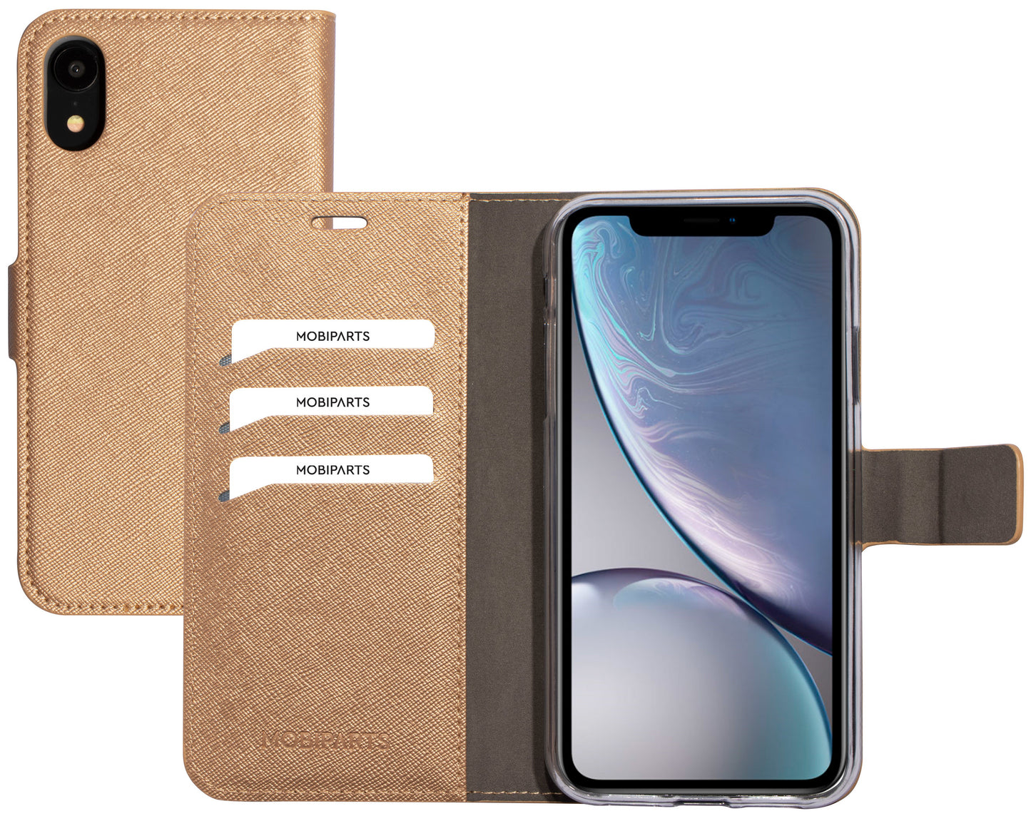 Mobiparts Saffiano Wallet Case Apple iPhone XR Copper