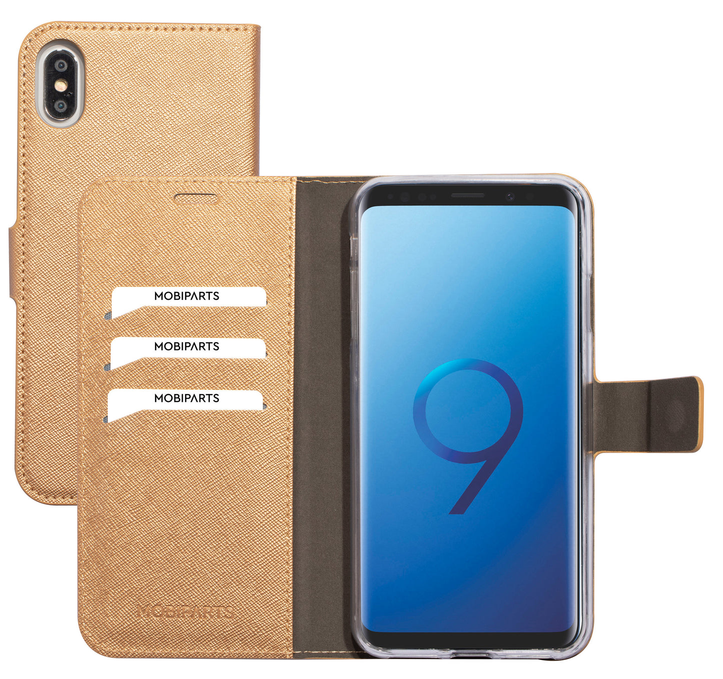 Mobiparts Saffiano Wallet Case Apple iPhone XS Max Copper