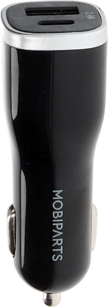 Mobiparts Car Charger Dual USB-A en USB-C 12W/2.4A Black
