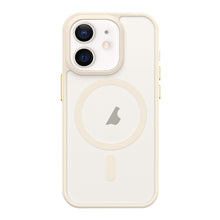 iPhone 12 metalen knop huidgevoel mat MagSafe schokbestendig telefoonhoesje (wit)